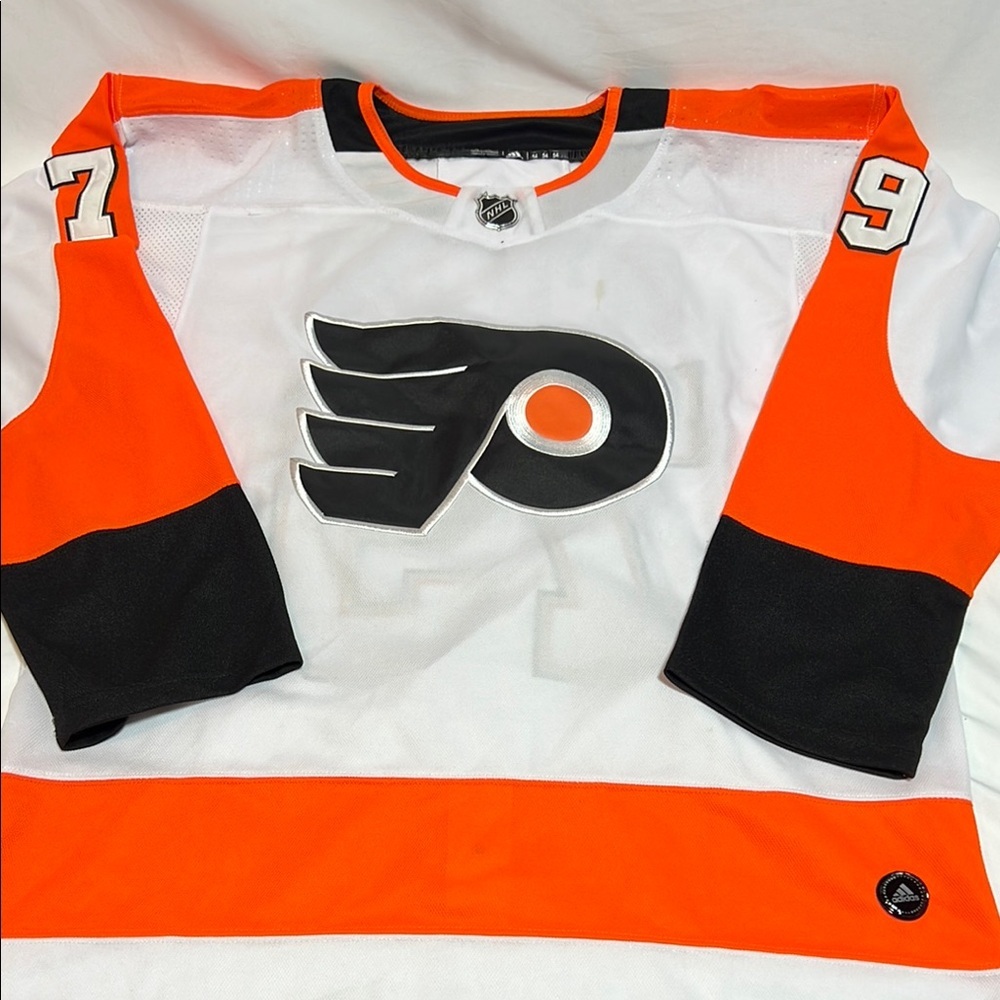 Carter Hart - Philadelphia Flyers Jersey #79 with Fight Strap - Adidas - Size 54